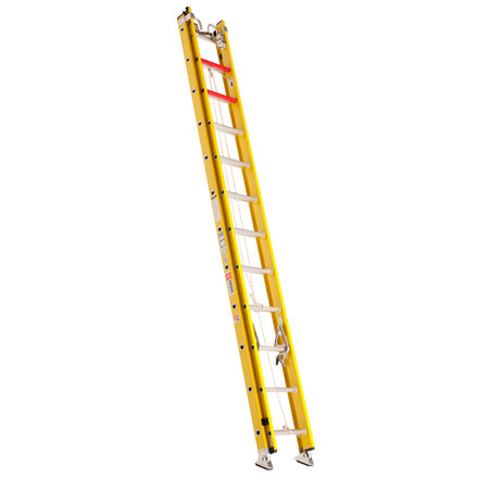 Bauer Ladder Fiberglass Extension Ladder, 300 lb Load Capacity 31124
